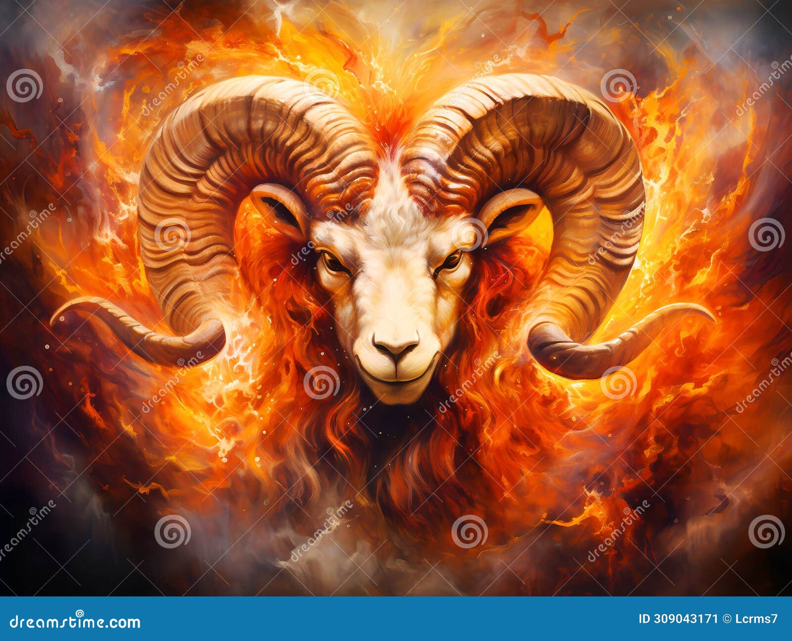 Aries Spirit Illustration of the Aries Zodiac Sign Stock Illustration Illustration of