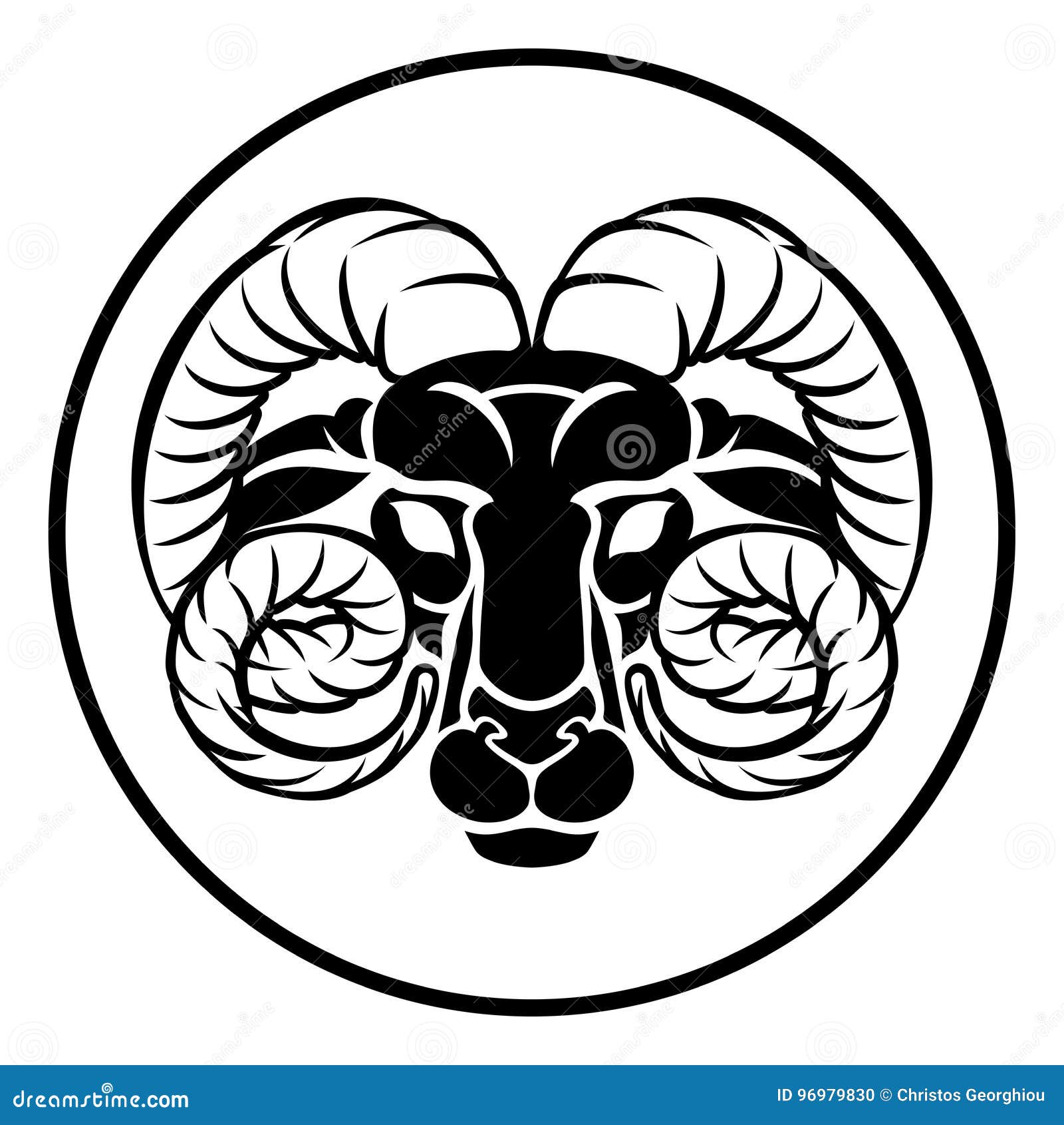 Aries Zodiac Astrology Ram Sign Stock Vector - Illustration of background: 96979830