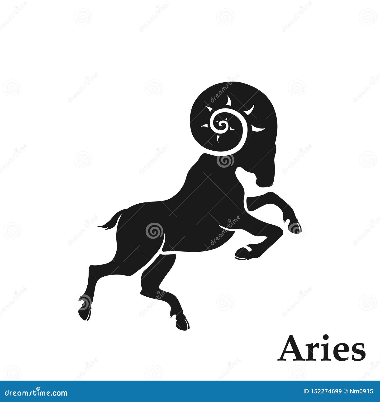 Aries Zodiac Sign Astrological Symbol. Horoscope Icon in Simple Style ...