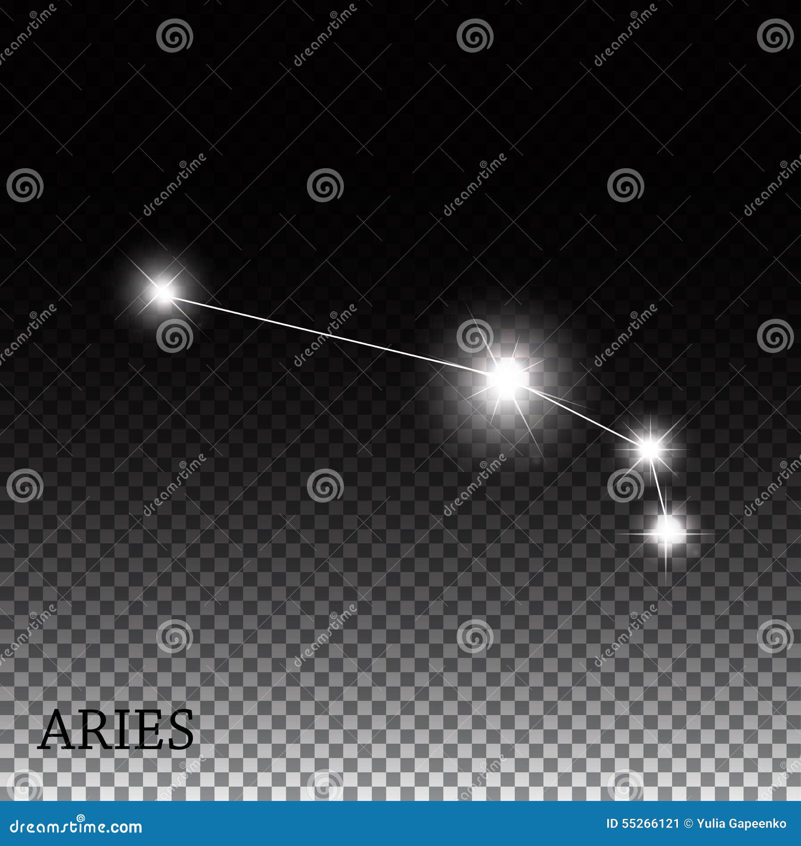 Aries Zodiac Sign of the Beautiful Bright Stars Stock Vector ...