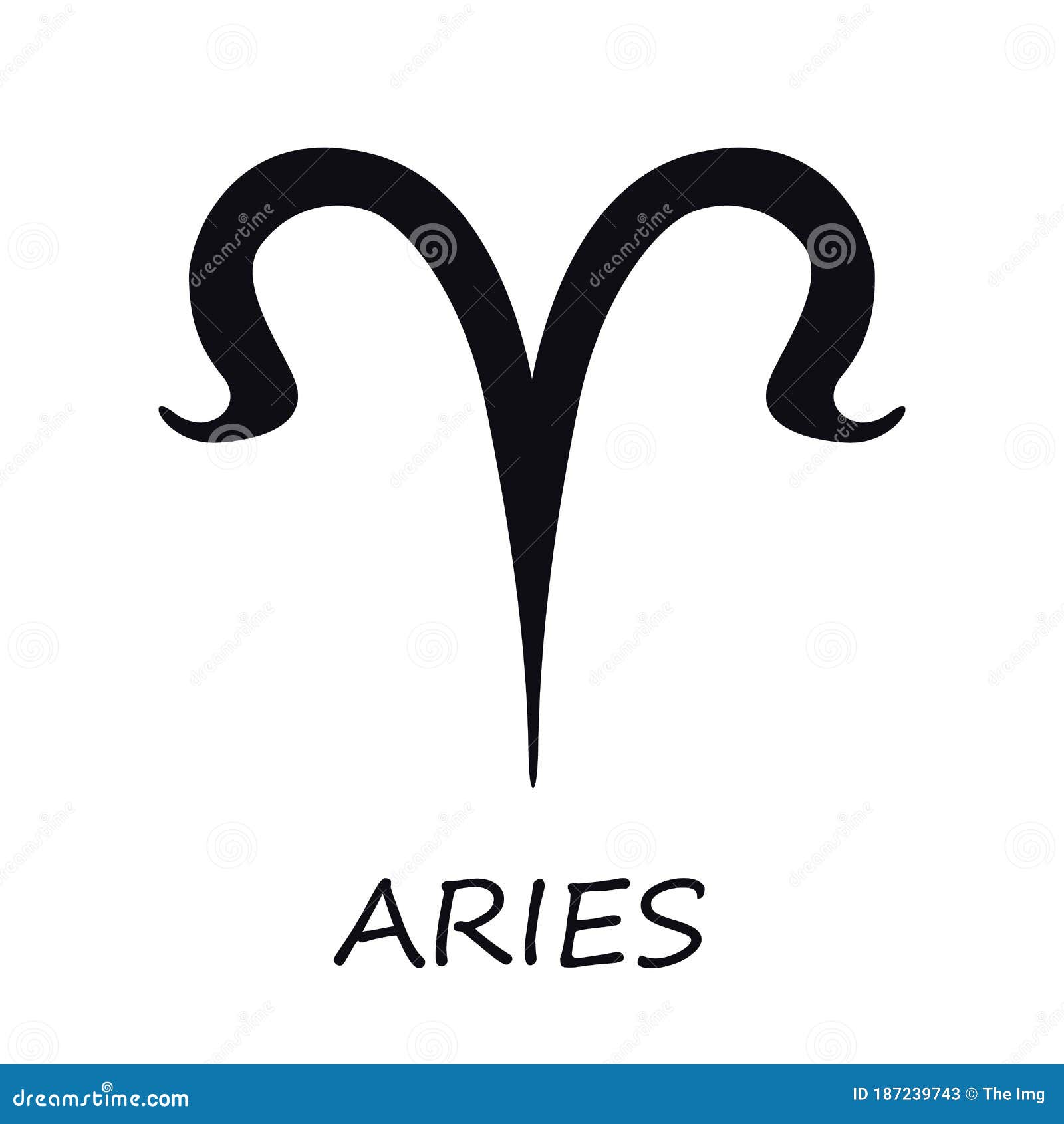 Aries Zodiac Sign Black Vector Illustration Stock Vector - Illustration Of  Characteristics, Drawing: 187239743