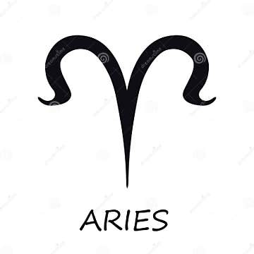 Aries Zodiac Sign Black Vector Illustration Stock Vector - Illustration ...