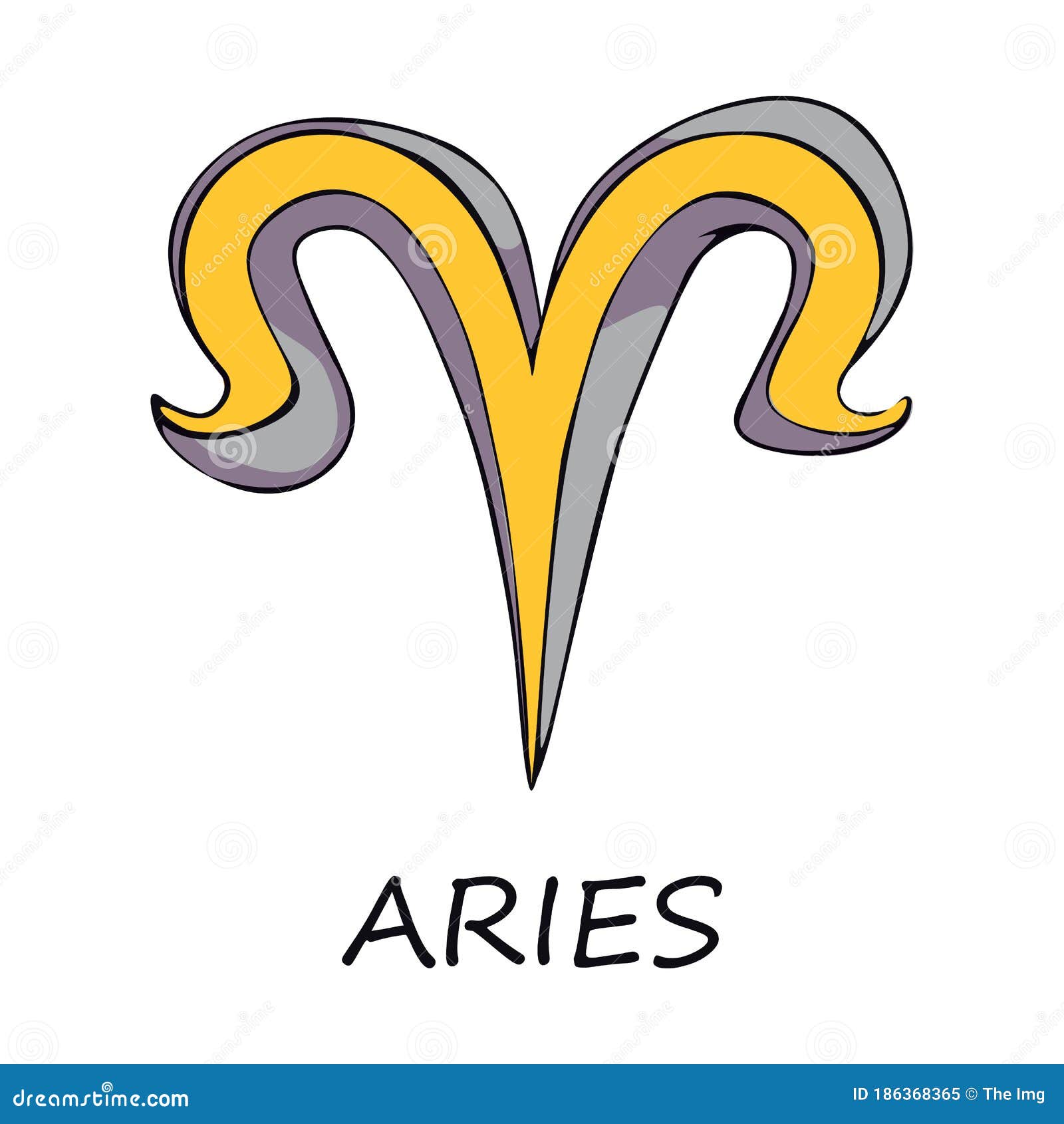 Aries Zodiac Sign Flat Cartoon Vectorillustratie Vector Illustratie ...