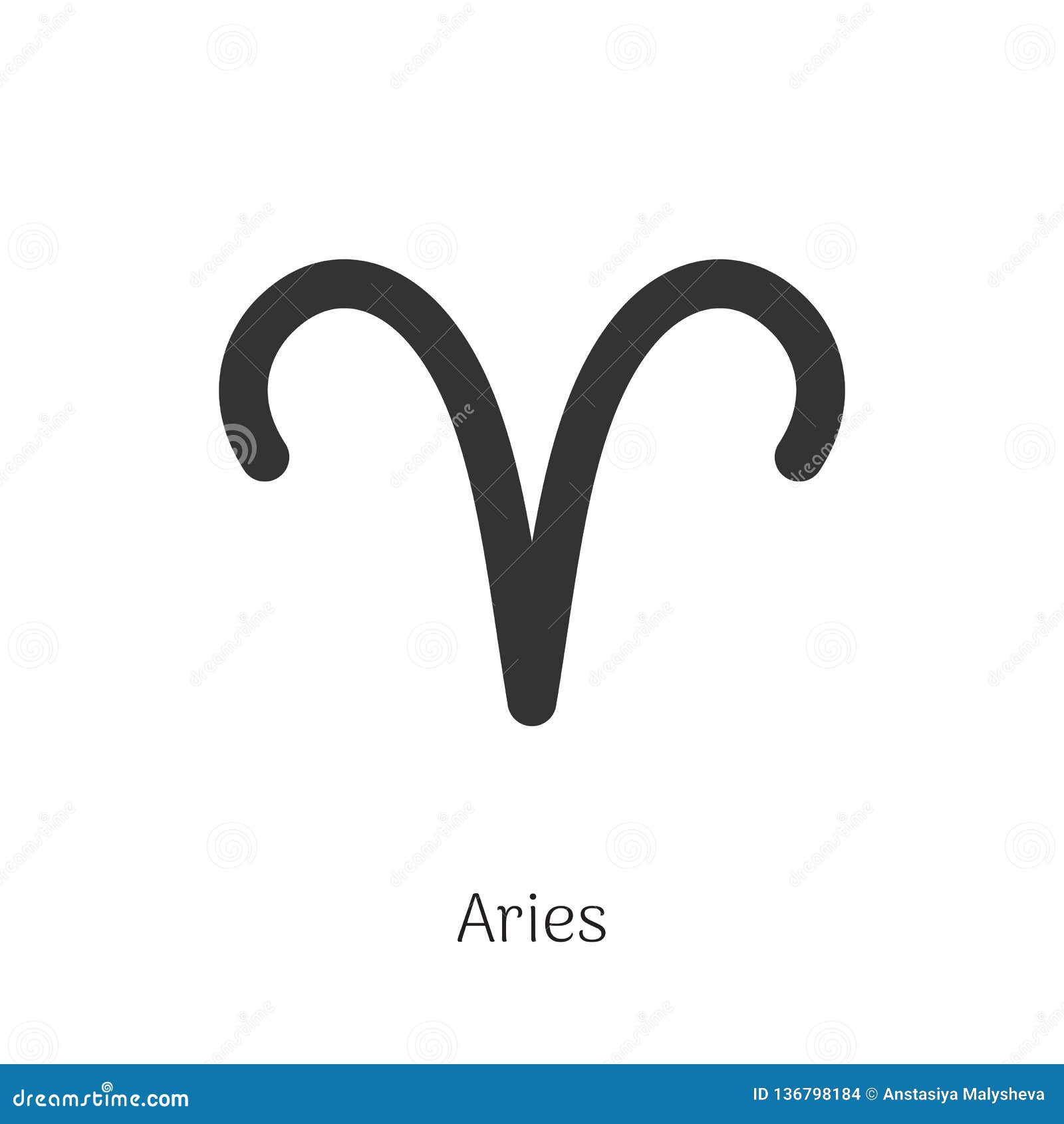 Aries Zodiac Sign Isolated on White Background Stock Vector ...