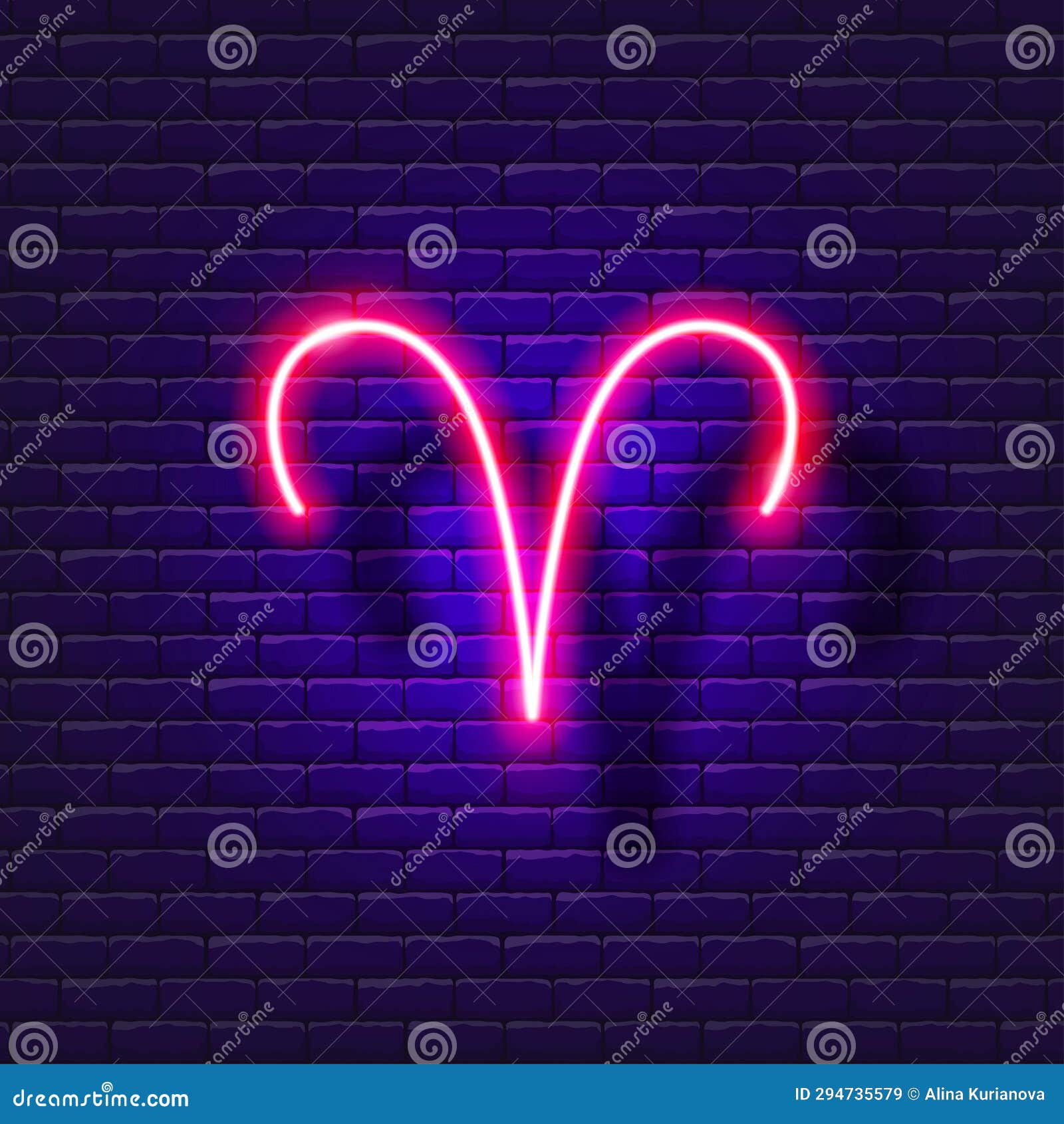 Aries Zodiac Sign Neon Icon Astrological Zodiac Signs Glowing Symbol Stock Vector 6981