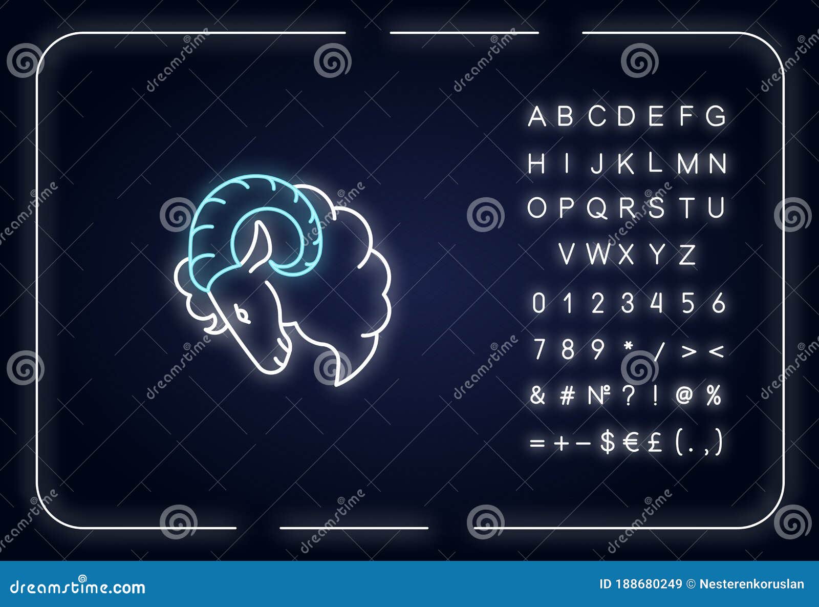 Aries Zodiac Sign Neon Light Icon Stock Vector - Illustration of ...