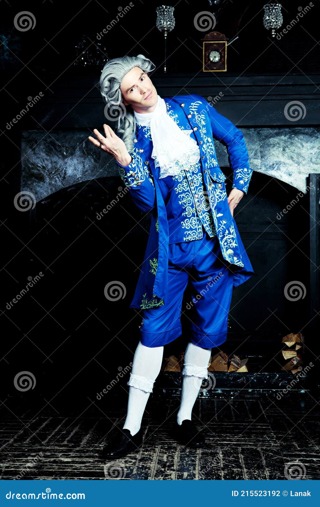 Aristocrat wearing a wig stock photo. Image of history 215523192