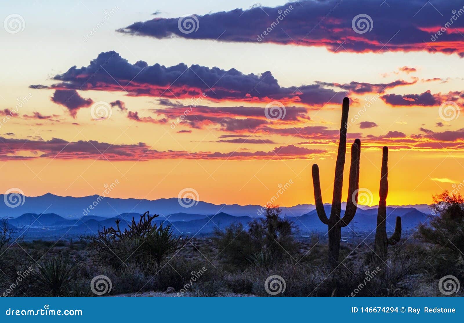 Arizona Desert Sunset Near North Scottsdale Arizona Stock Photo - Image ...
