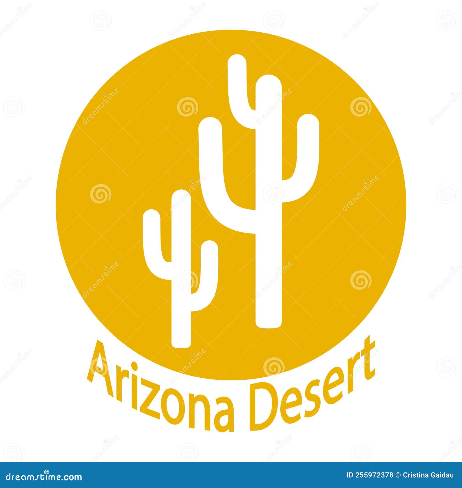 Arizona Desert Symbol Vector Illustration Isolated on White Background ...