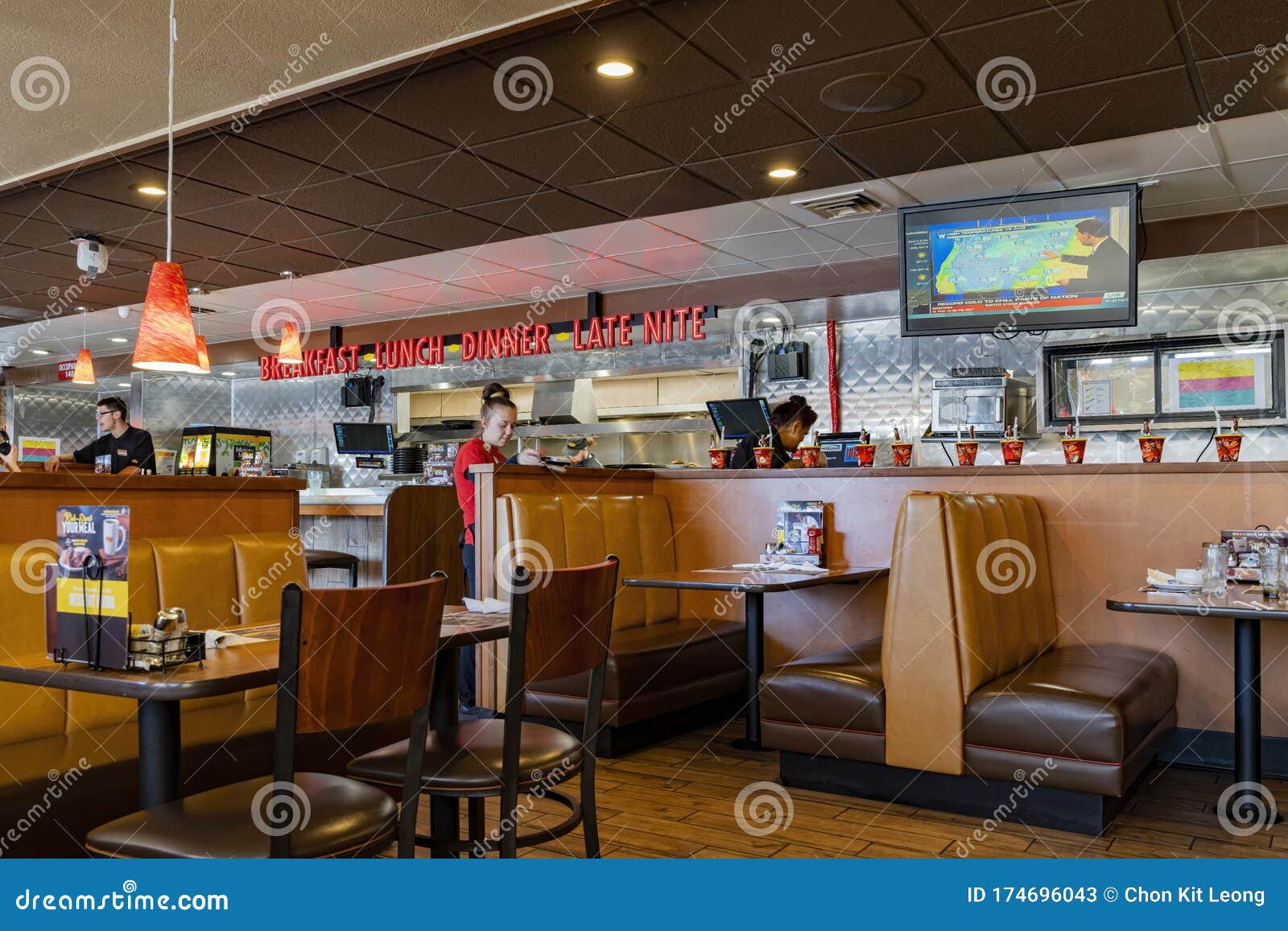 Interior View of a Traditional Western Style Restaurant Editorial Stock