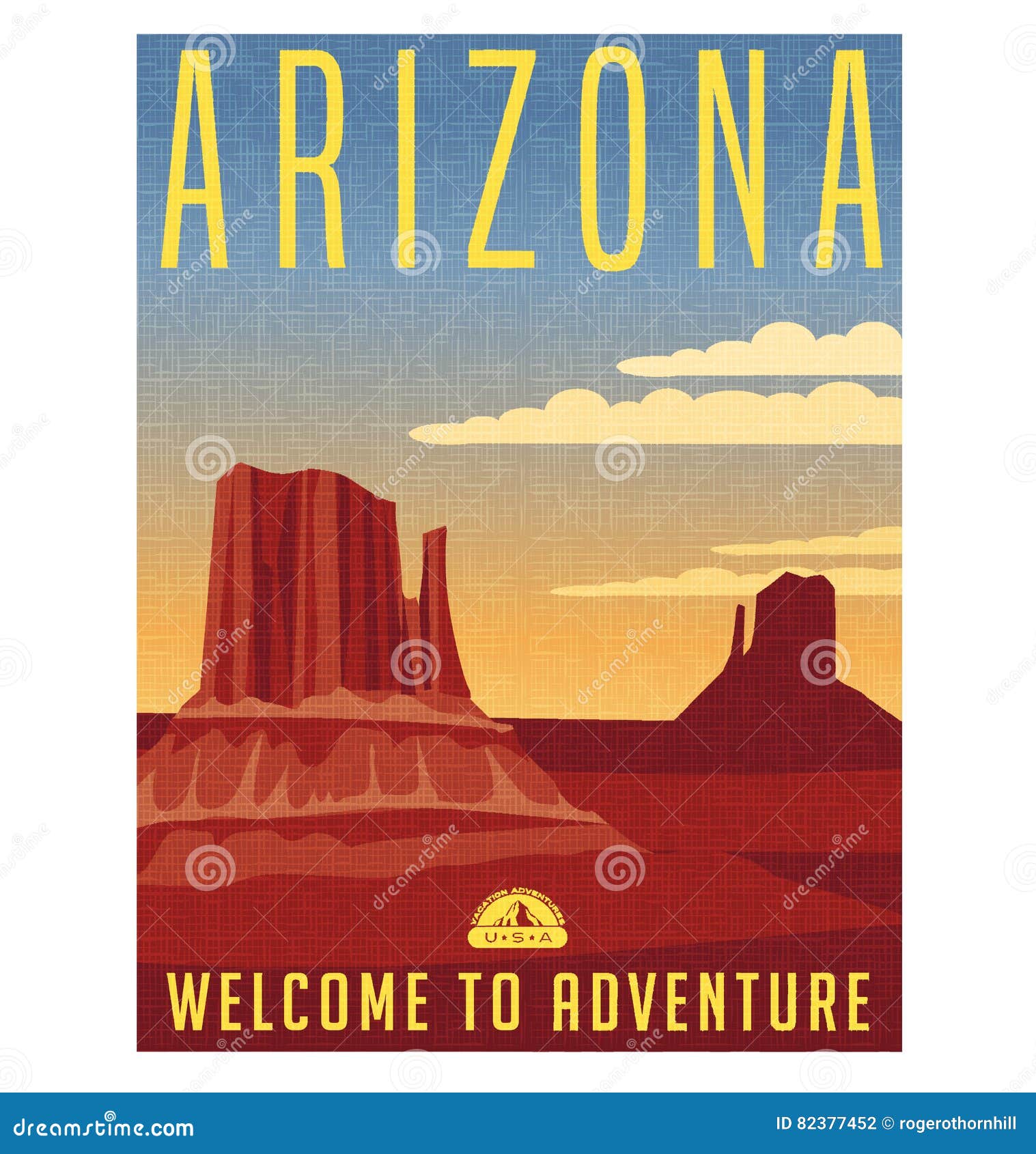 arizona united states retro travel poster