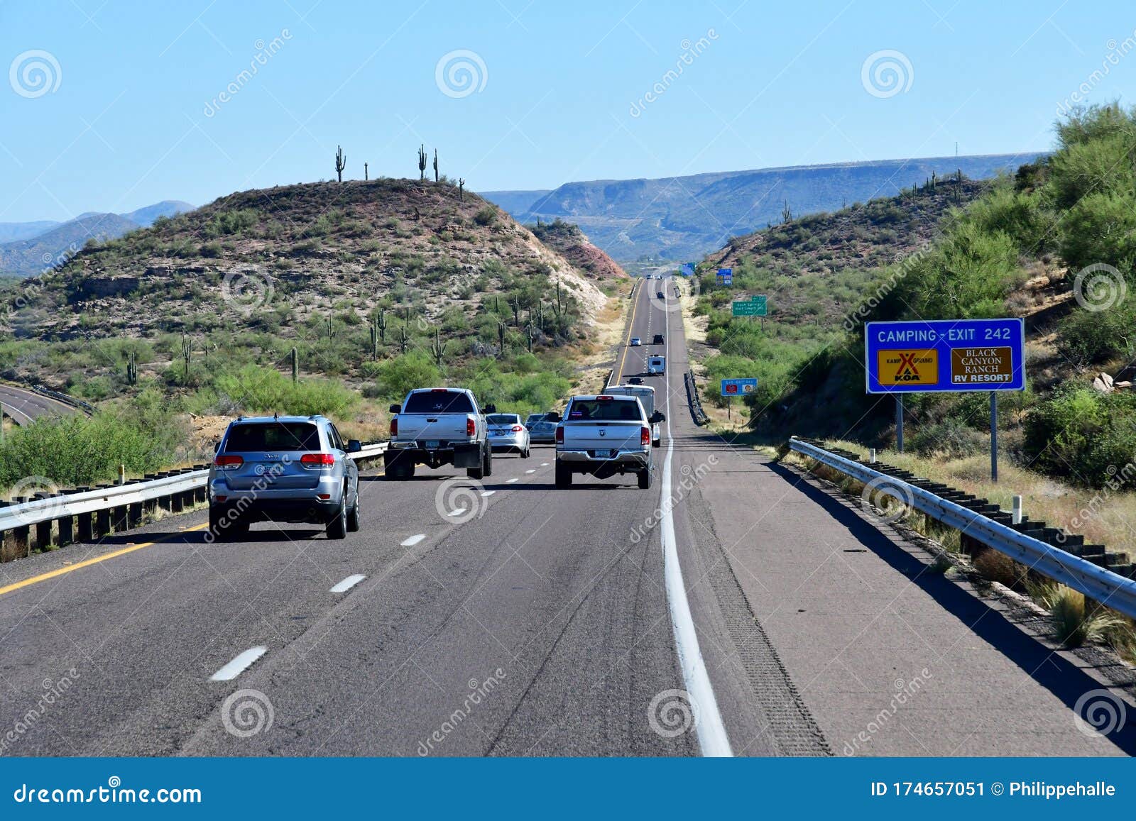 Arizona, USA July 7 2016 Interstate 17 between Phoenix and