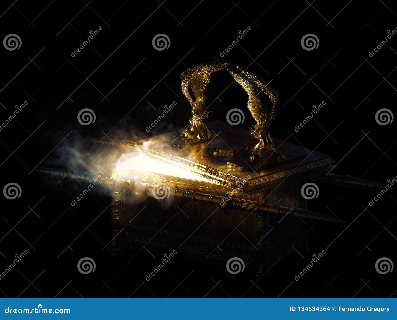 ark of the covenant on a dark background / 3d 