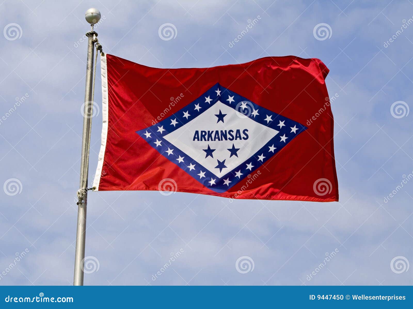 Arkansas State Flag stock photo. Image of flagpole, flag - 9447450