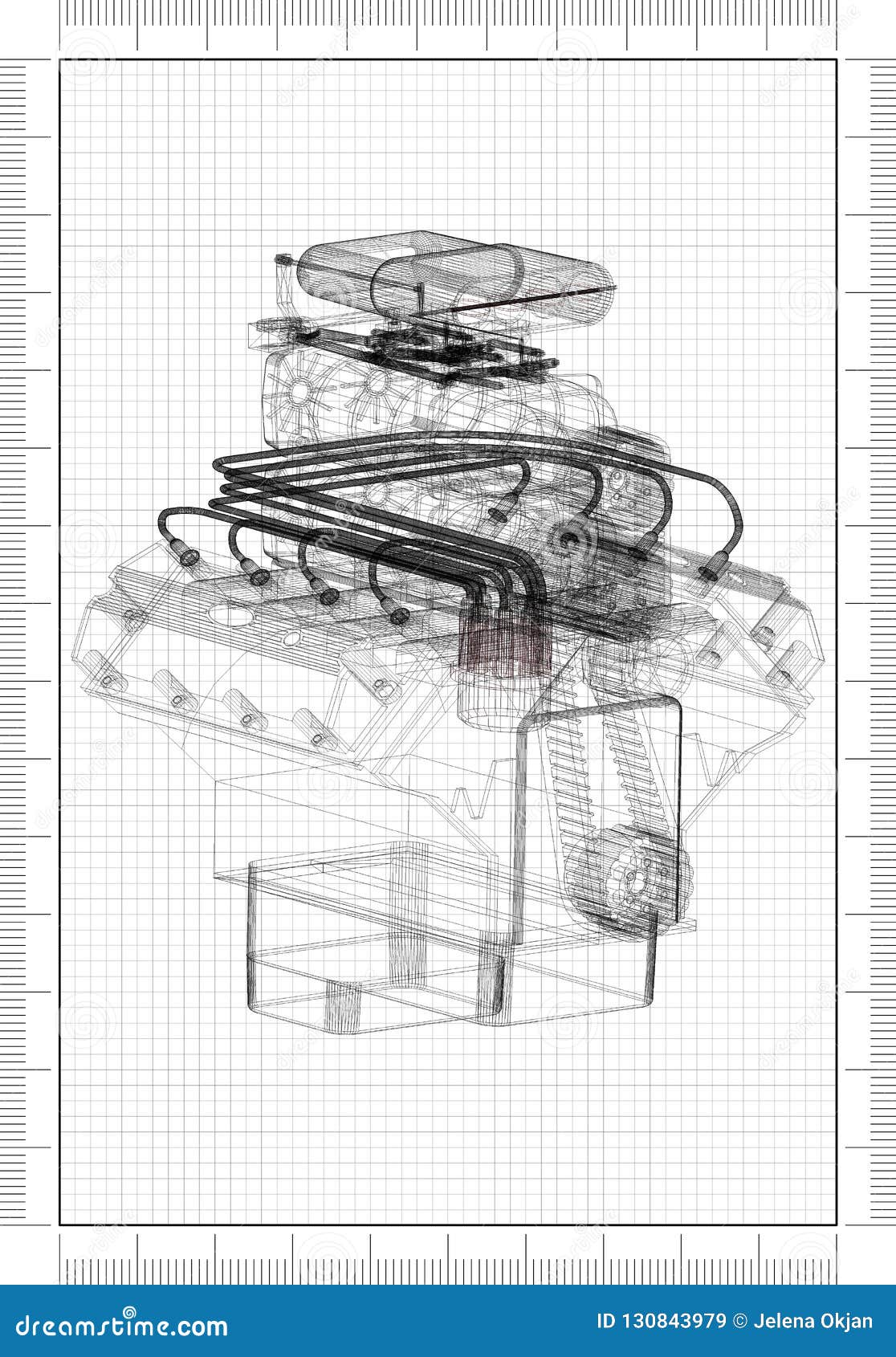 Arkitekt Blueprint. Fors av arkitekten Blueprint