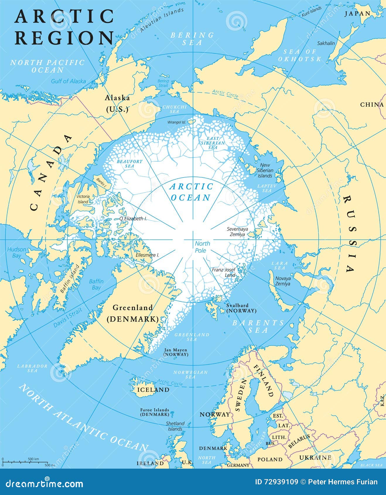 mapa regionu Arktycznego regionu mapa ilustracja wektor. Ilustracja złożonej z  mapa regionu
