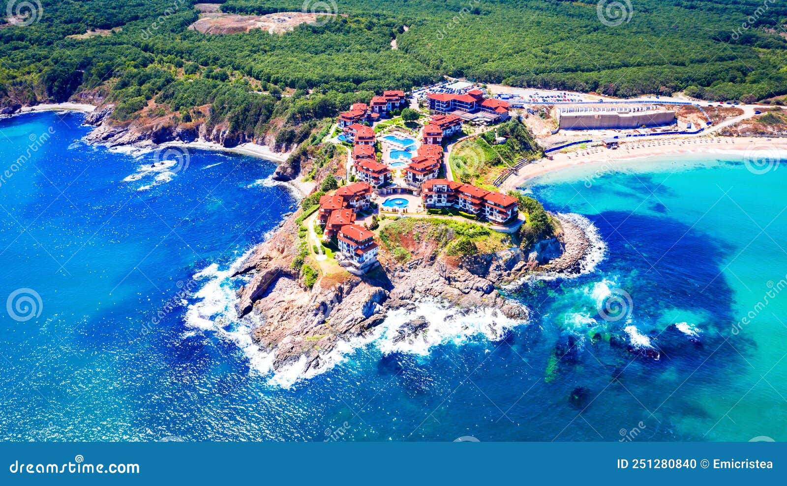 arkutino beach, bulgaria. sveti toma peninsula on black sea coastline