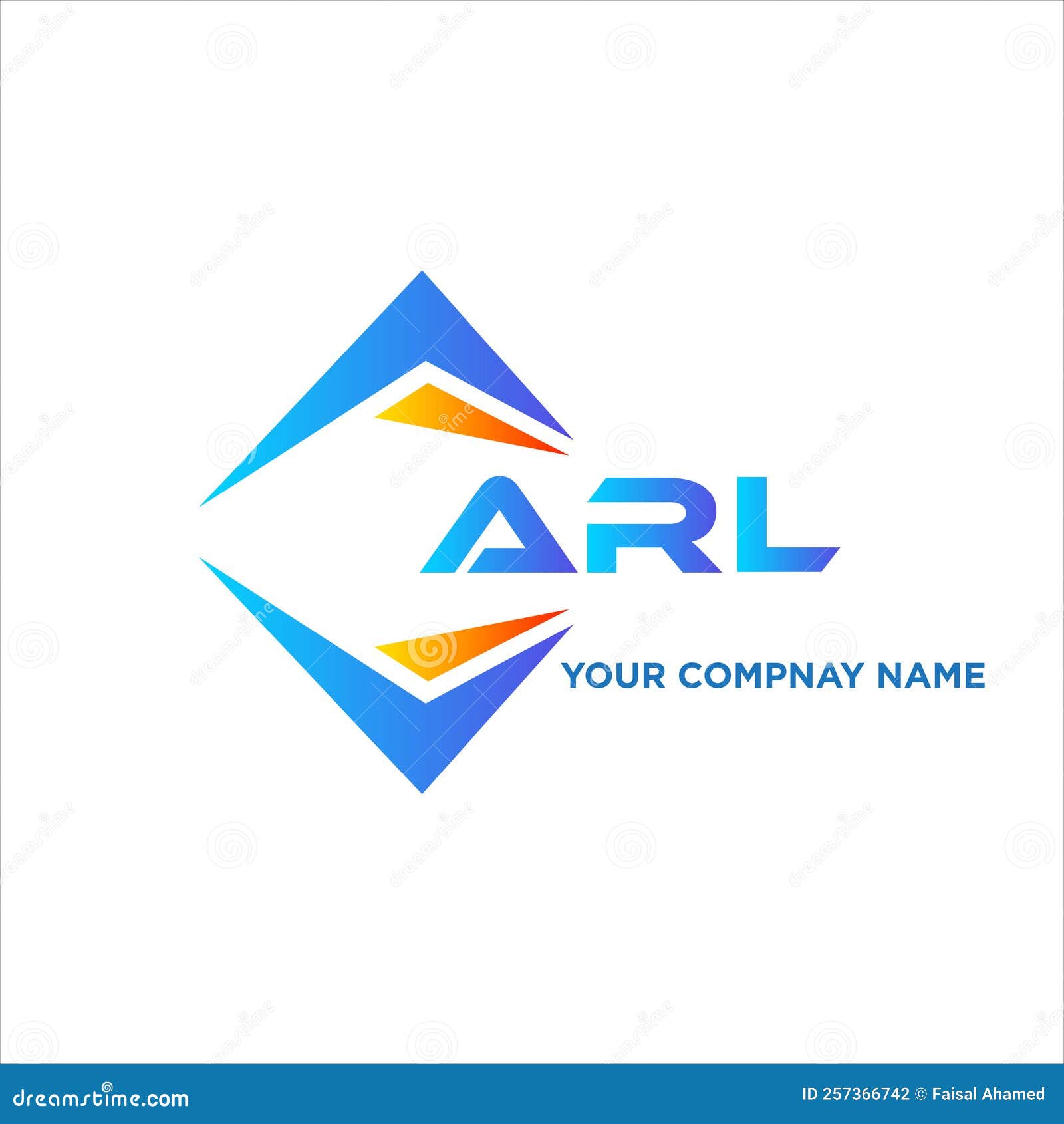 arl abstract technology logo  on white background. arl creative