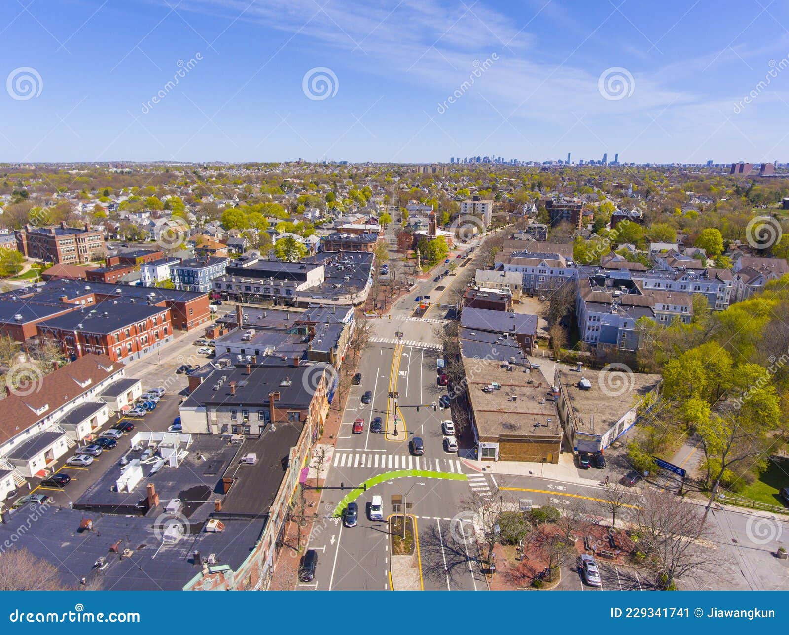 Arlington Town Center Aerial View Massachusetts Usa Imagen de archivo ...