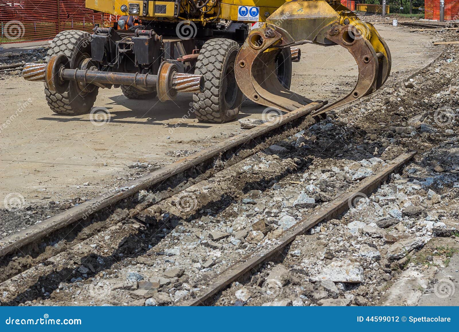 Arm and Claw of an Excavator Resemble Tram Tracks 3 Stock Photo Image