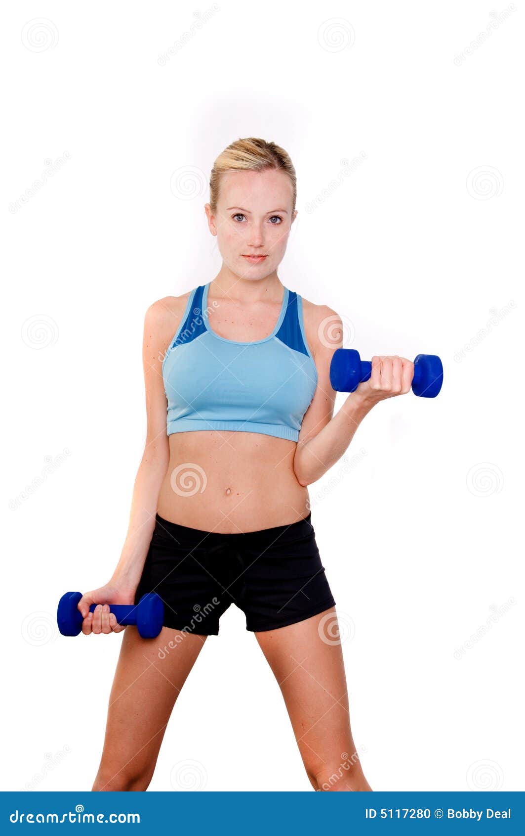 Arm Curls stock photo. Image of curl, twenty, adult, blond 5117280