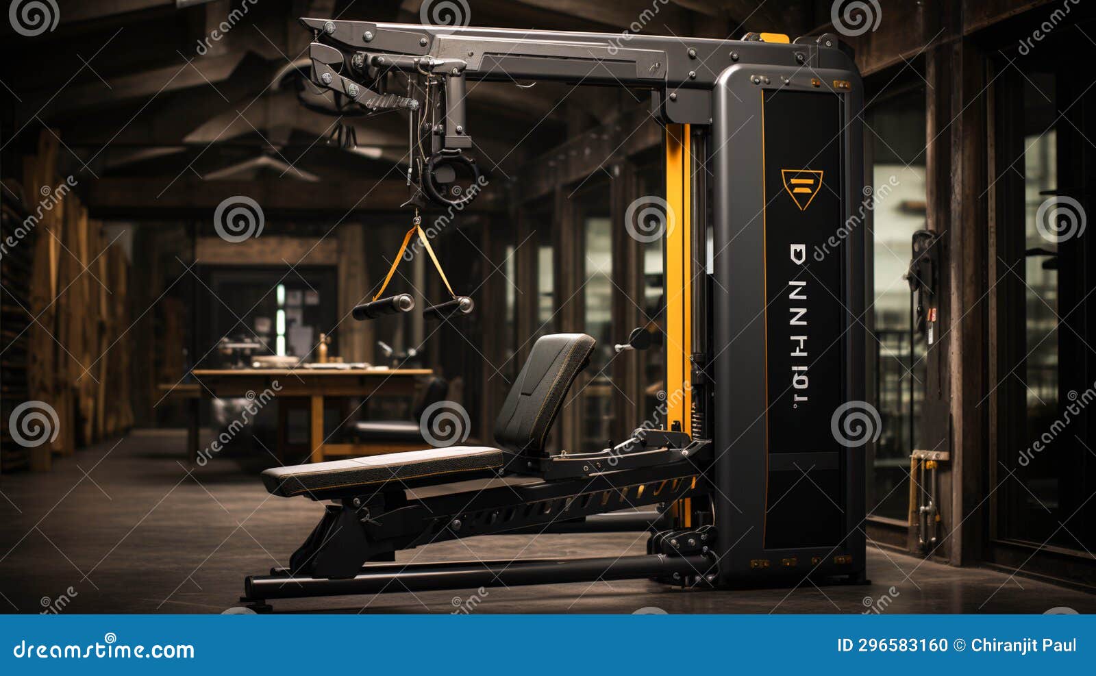 ARM EXTENSION MACHINE for Gym Stock Photo Image of training