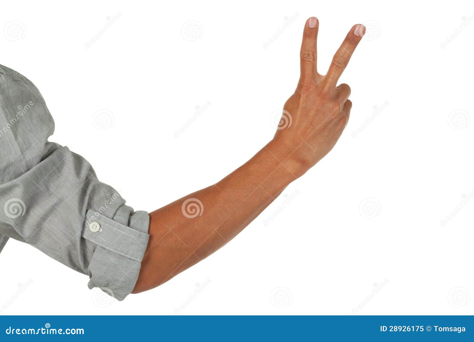 Arm with Hand Showing the Peace Sign Stock Image Image of background