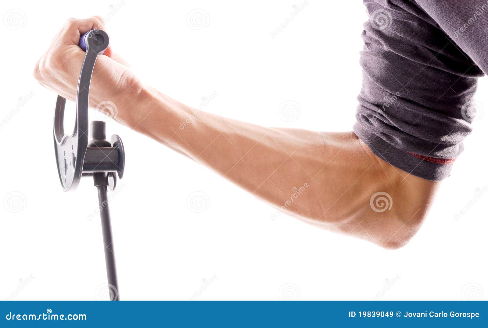 Woman doing pilates arm work with resistance straps on a reformer