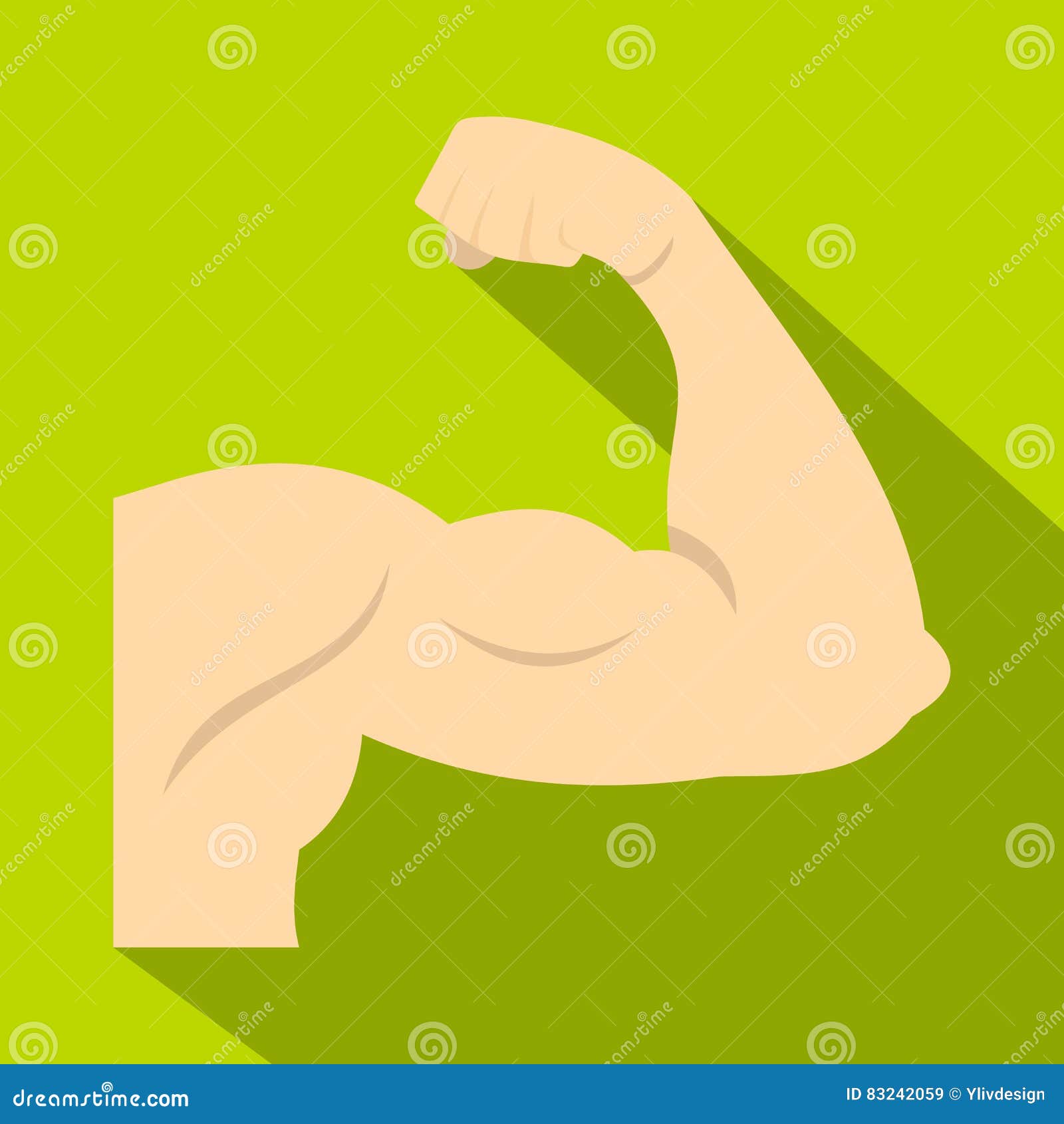 Arm Showing Biceps Muscle Icon, Flat Style Stock Vector - Illustration ...