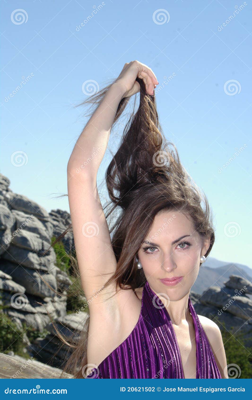 Arm Up with Hair. Variation 9 Stock Photo Image of feminine, purple