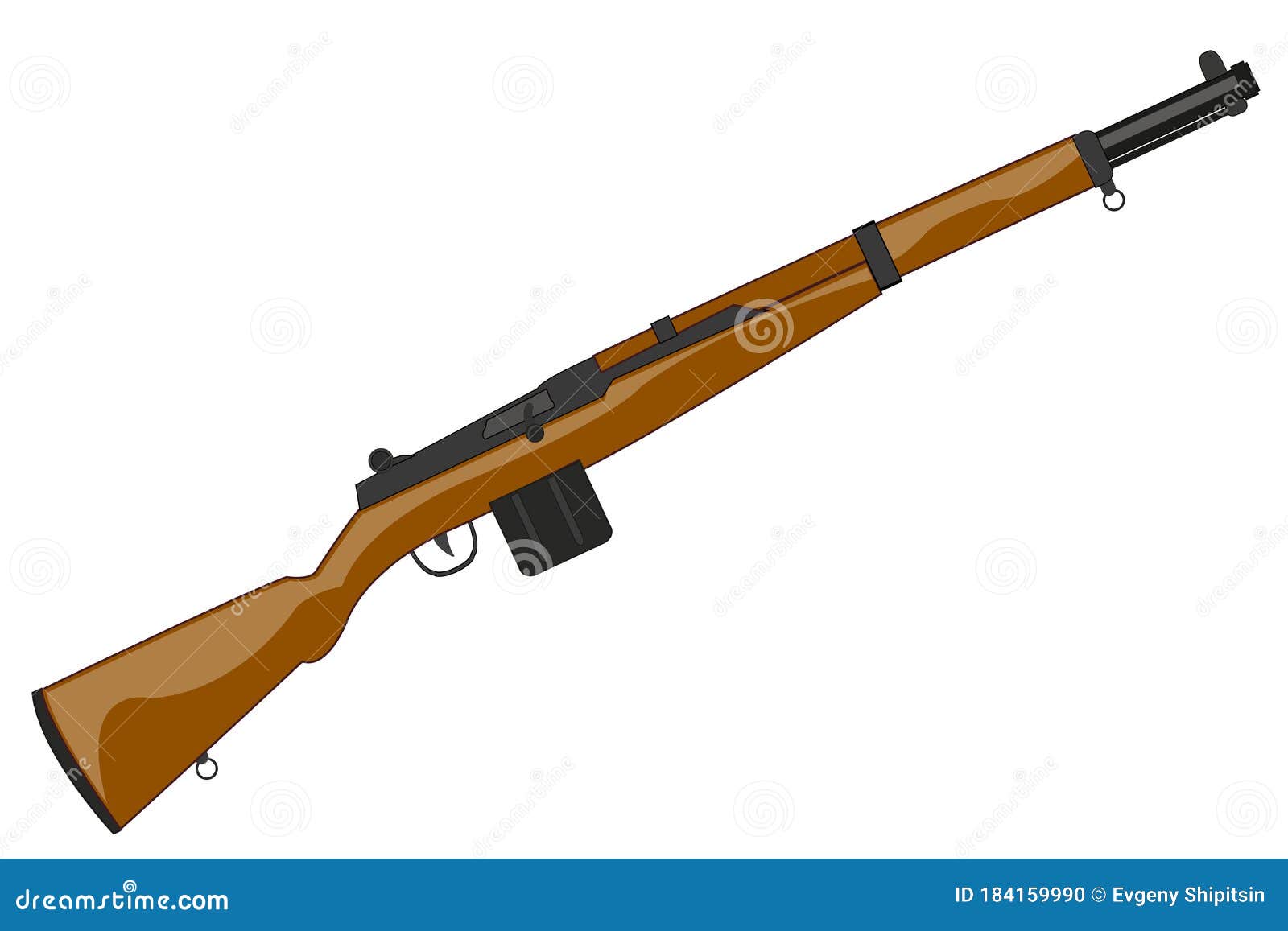 Arma De La Segunda Guerra Mundial Carabina Americana Ilustración del Vector  - Ilustración de tiro, americano: 184159990
