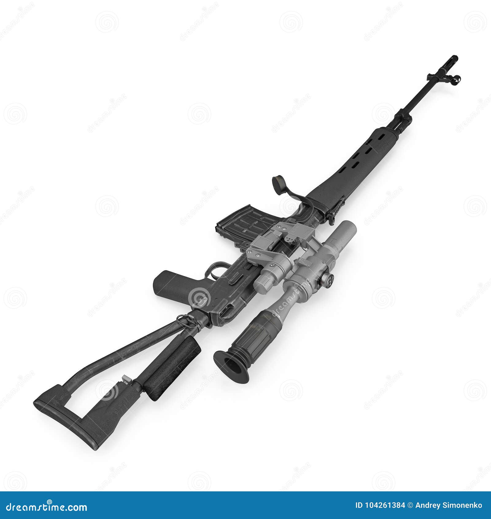 Foto de Espingarda De Sniper Svd Isolada e mais fotos de stock de