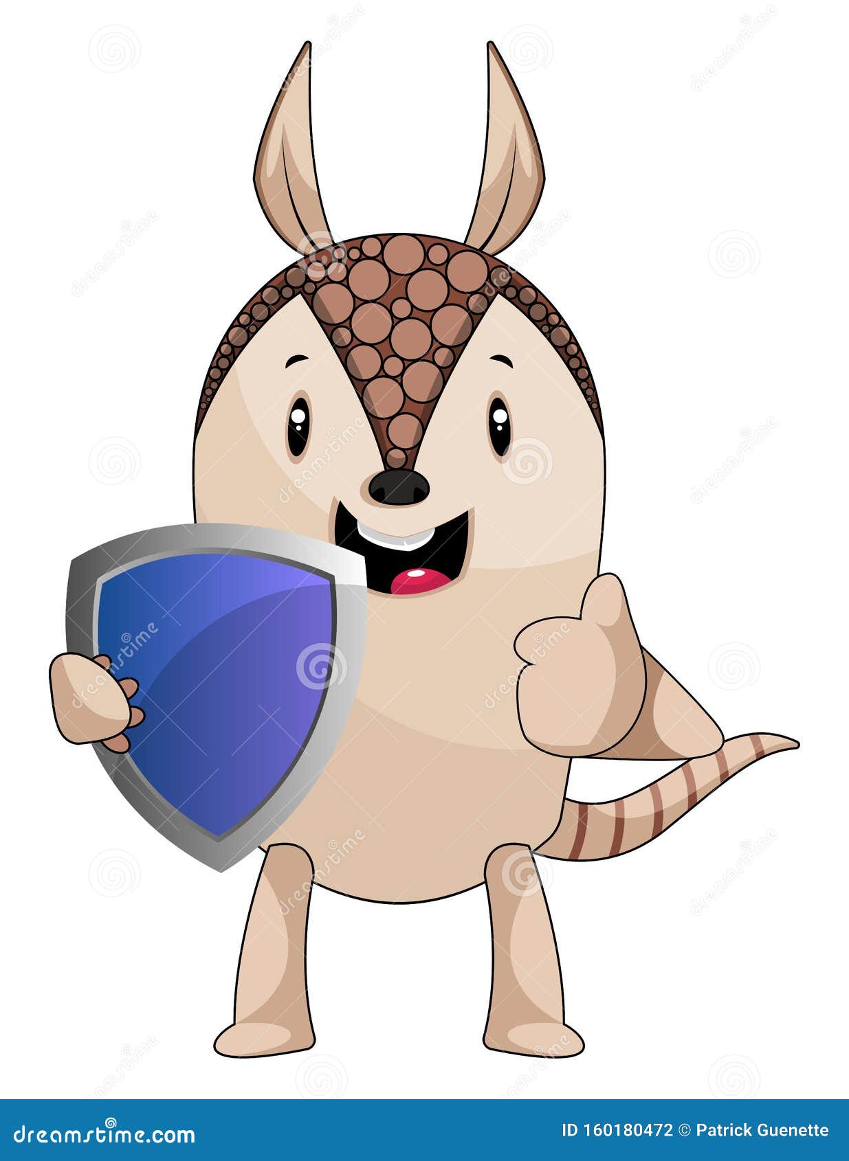 armadillo with shield, , 