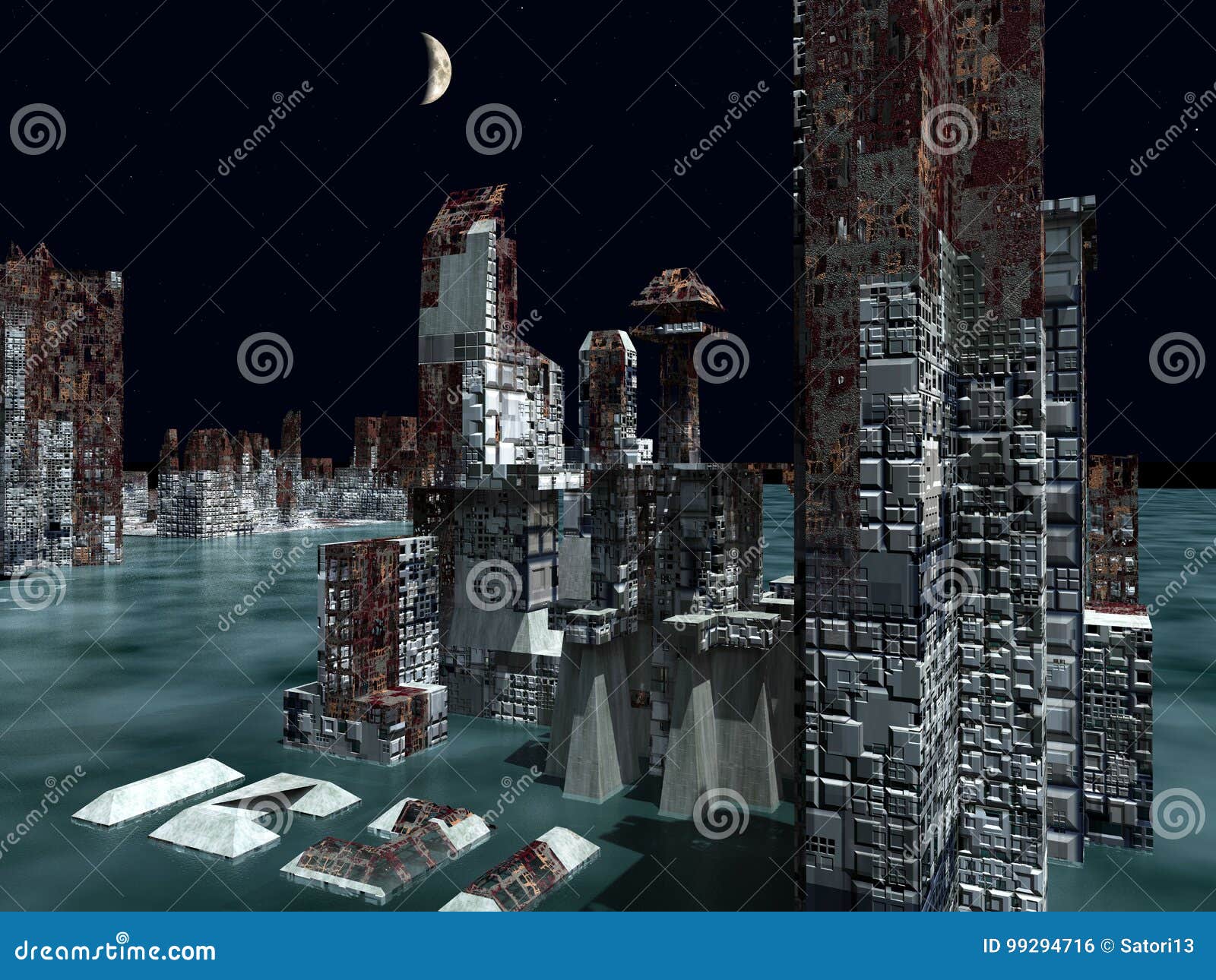 Armageddon in New York 3d Rendering Stock Illustration Illustration