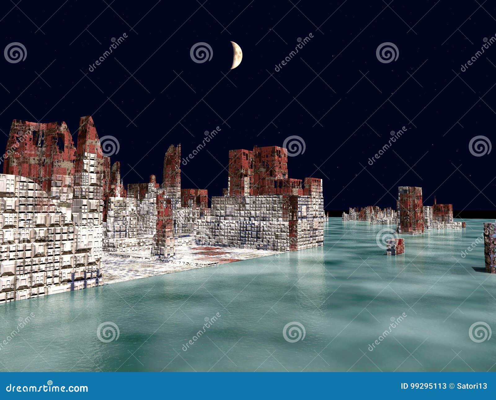 Armageddon in New York 3d Rendering Stock Illustration Illustration
