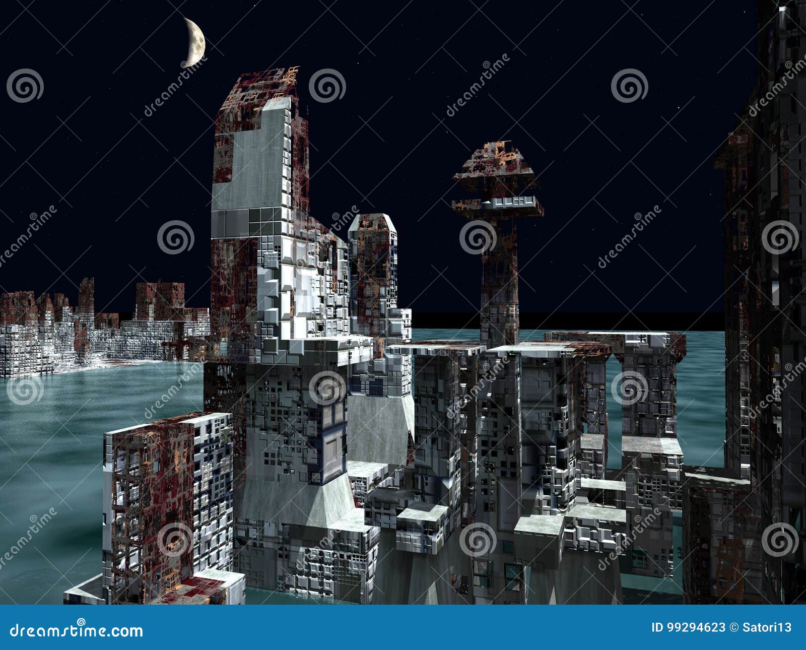 Armageddon in New York 3d Rendering Stock Illustration Illustration