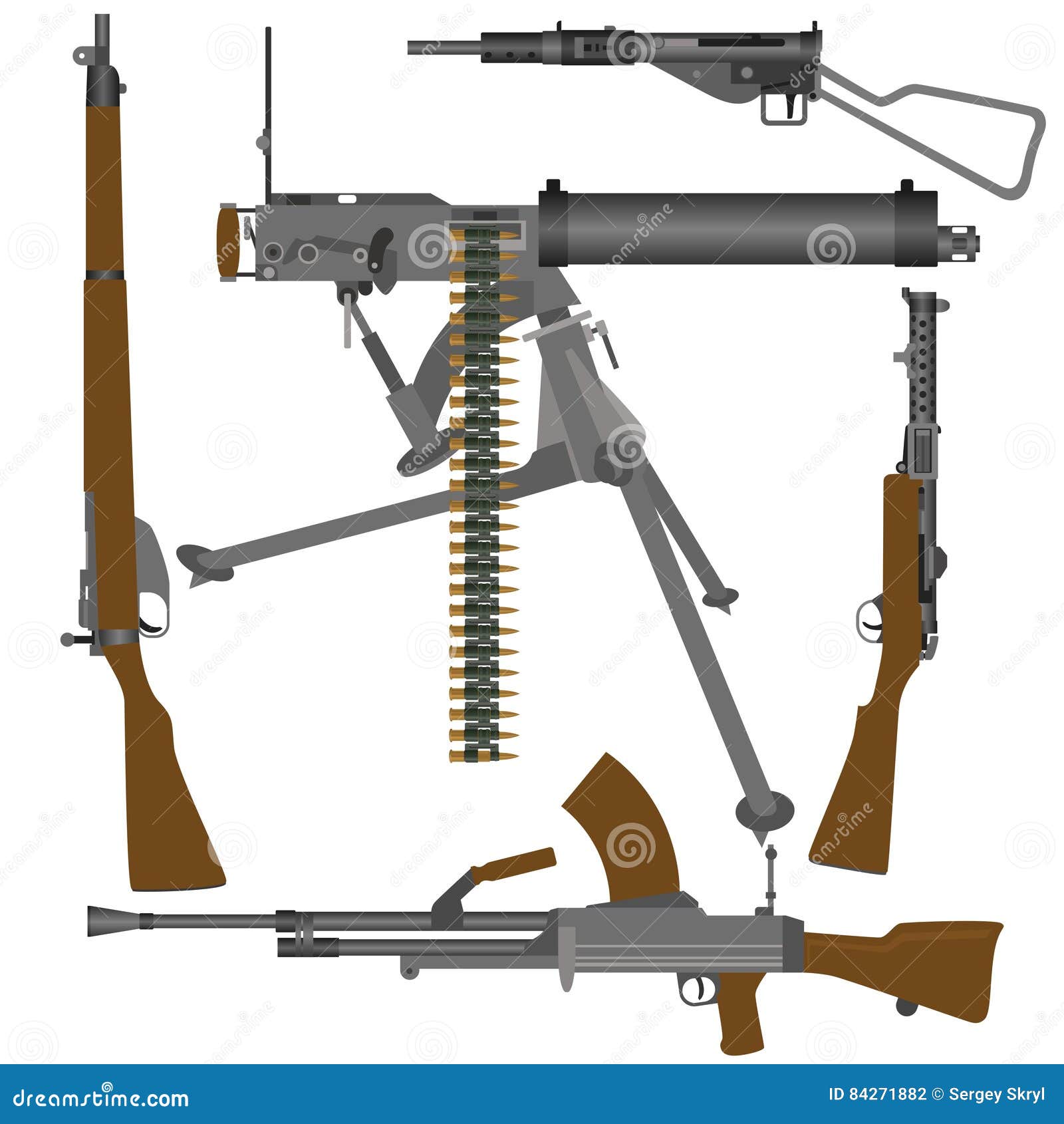 Armas Británicos De La Segunda Guerra Mundial Ilustración del Vector -  Ilustración de industria, blanco: 84271882