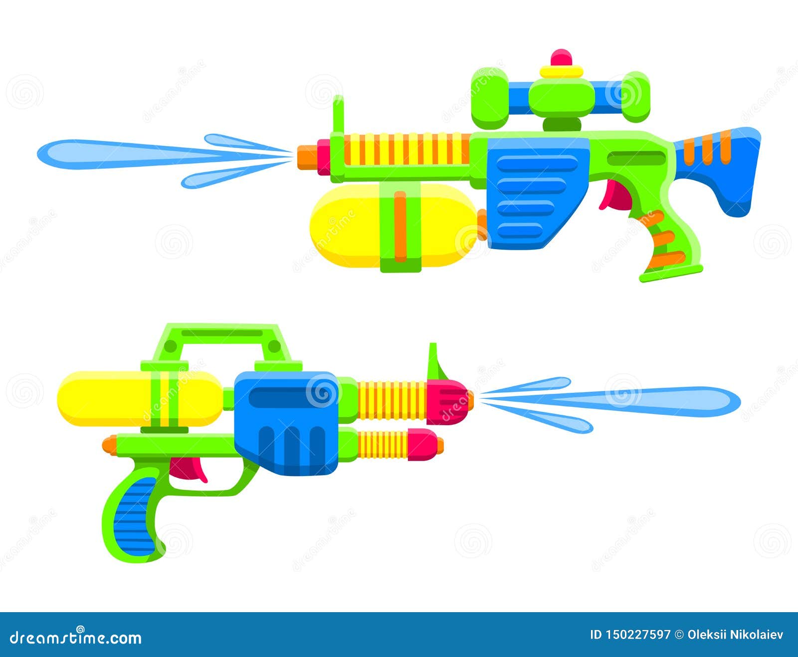 Jogo das armas diferentes do vetor isolado objetos