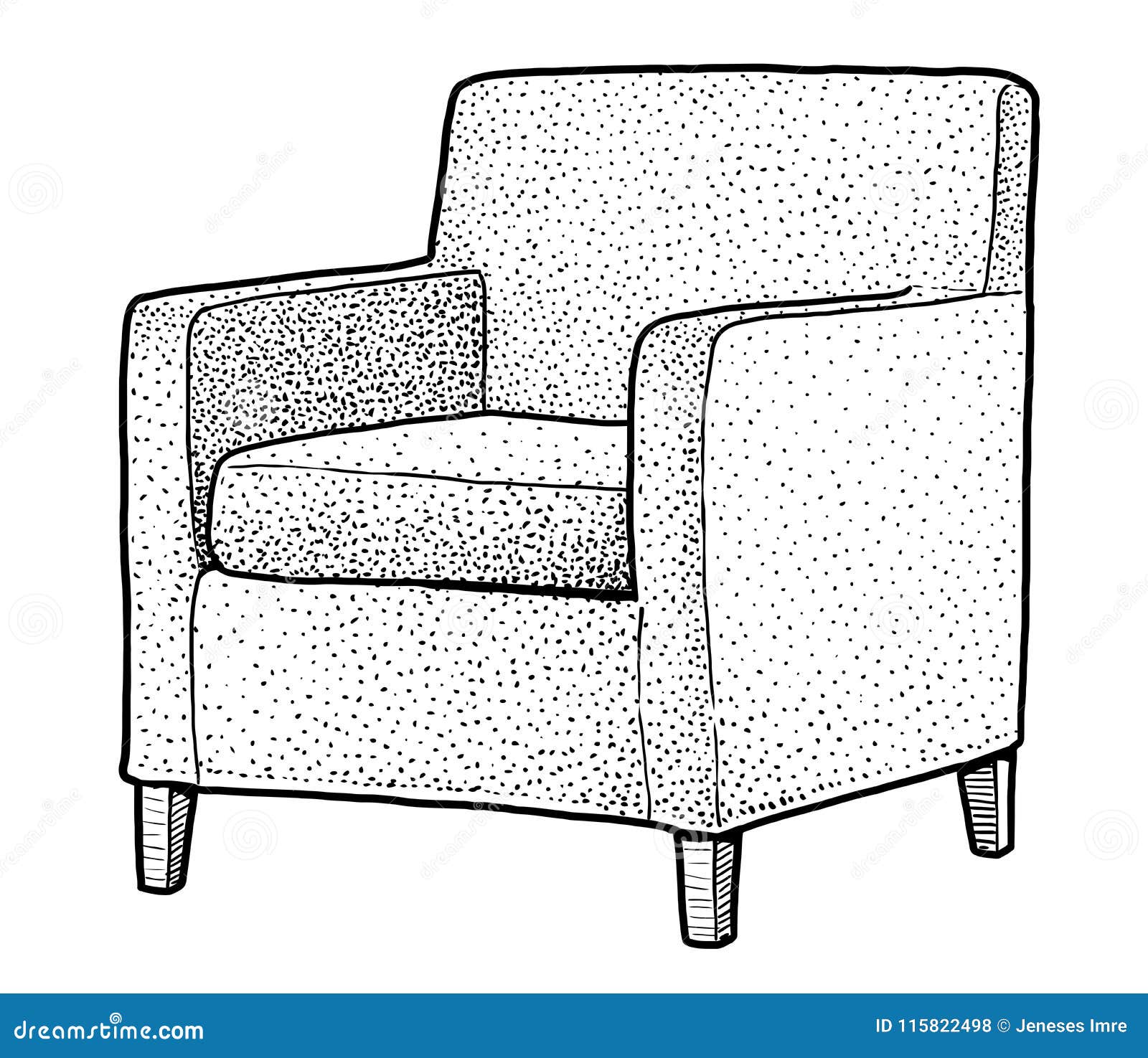 Armchair Illustration, Drawing, Engraving, Ink, Line Art, Vector Stock