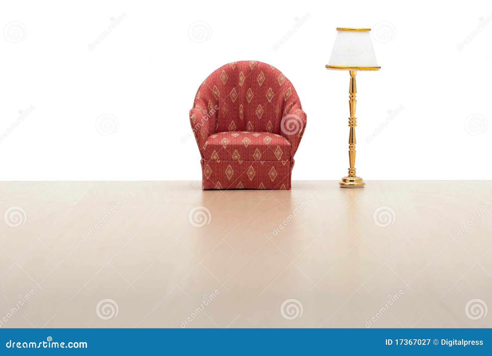 Armchair with lamp stock image. Image of floor, interior 17367027