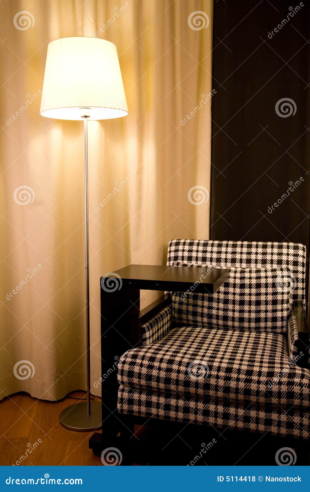 Armchair and lamp in hotel stock photo. Image of light 5114418