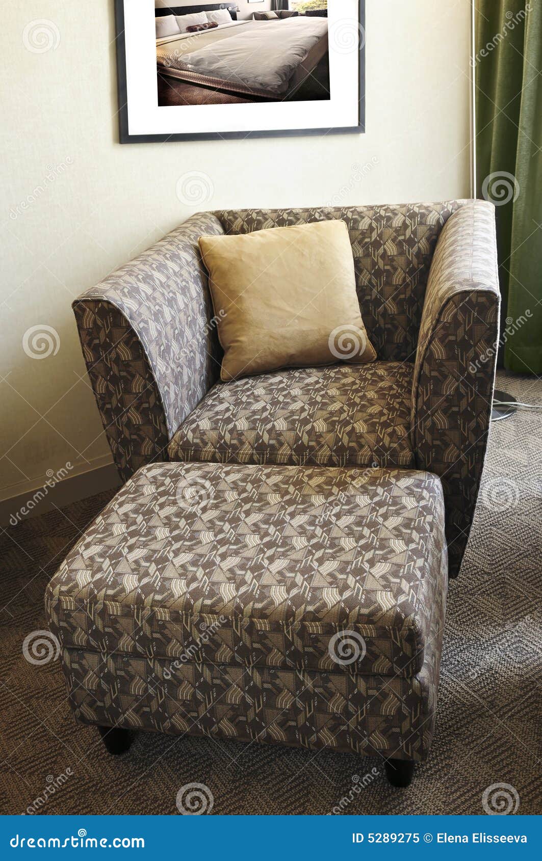 Armchair with ottoman stock image. Image of footrest, decoration 5289275