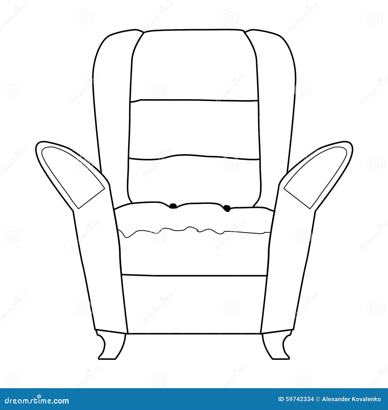 Armchair, part of interior stock illustration. Illustration of style 59742334