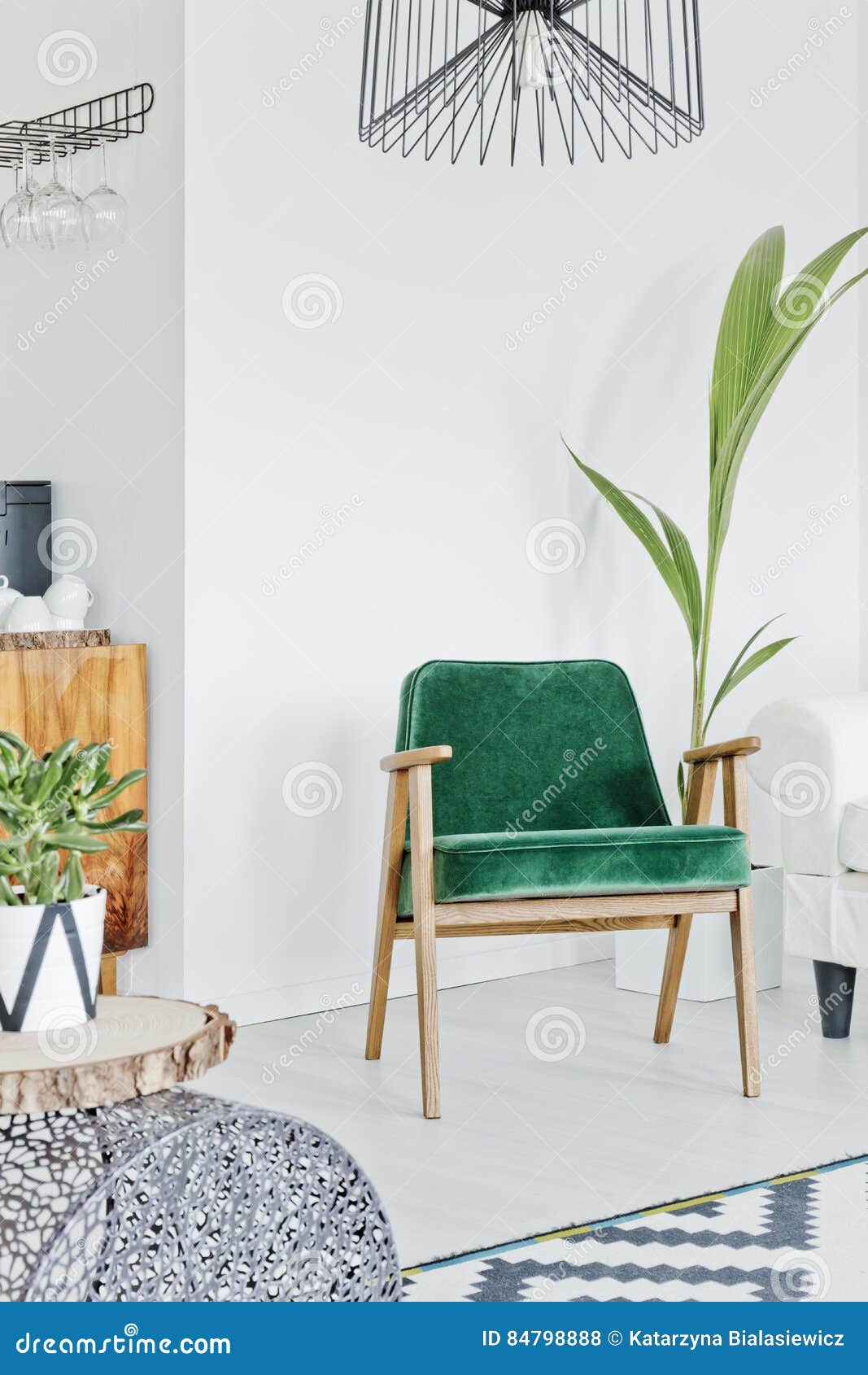 Armchair in room corner stock photo. Image of modern 84798888