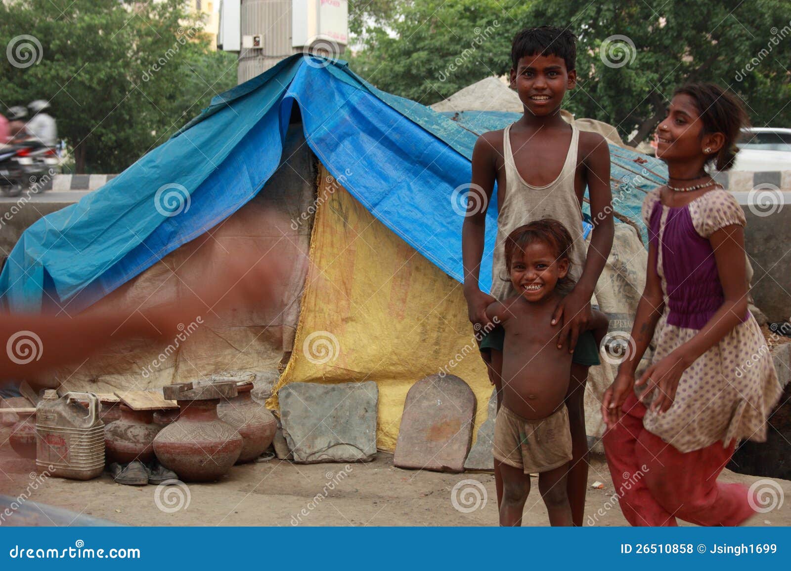 Arme Kinder Die Von Neu Delhi Indien Spielen Redaktionelles Stockfoto 