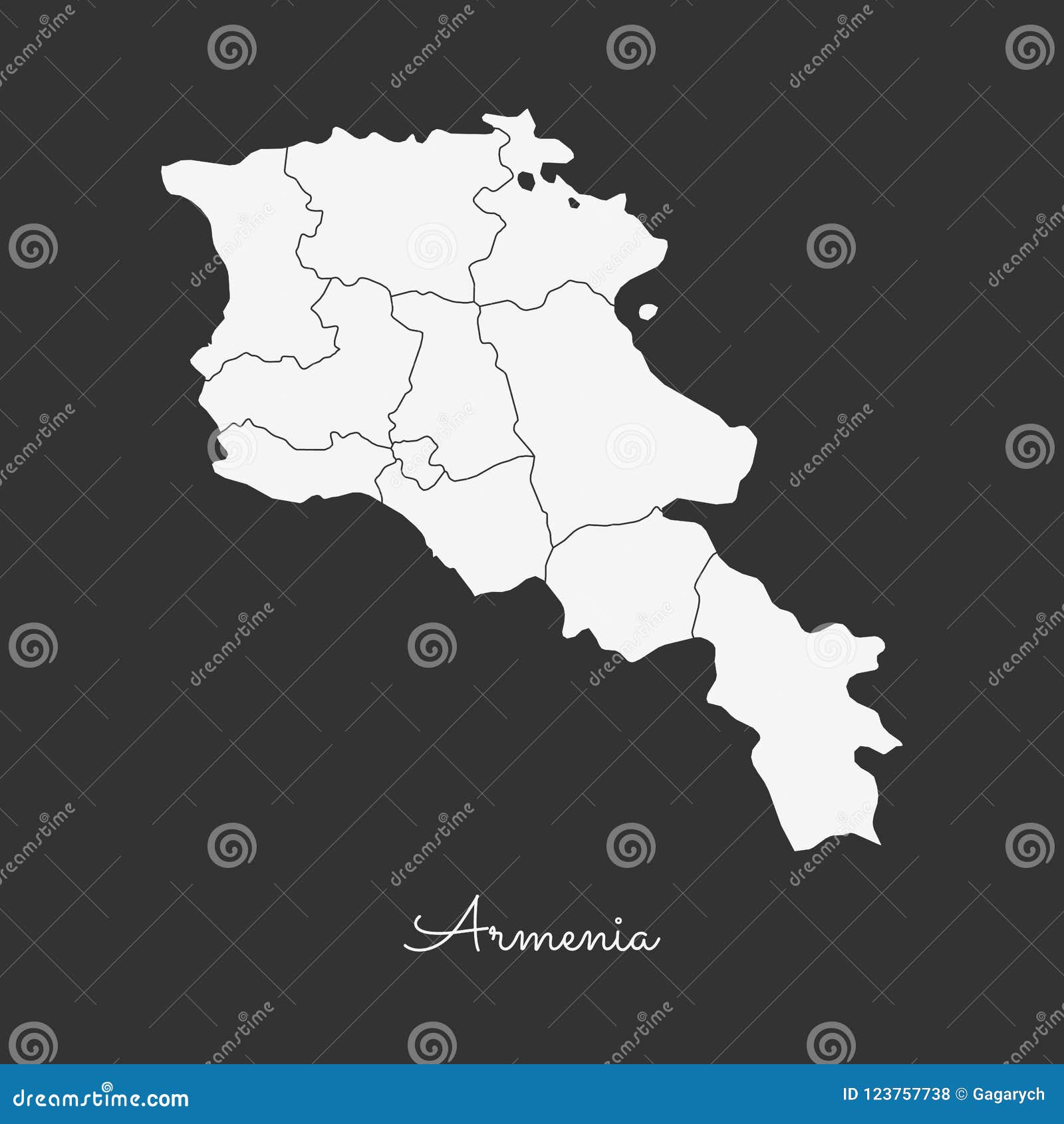 Grey Map of Armenia