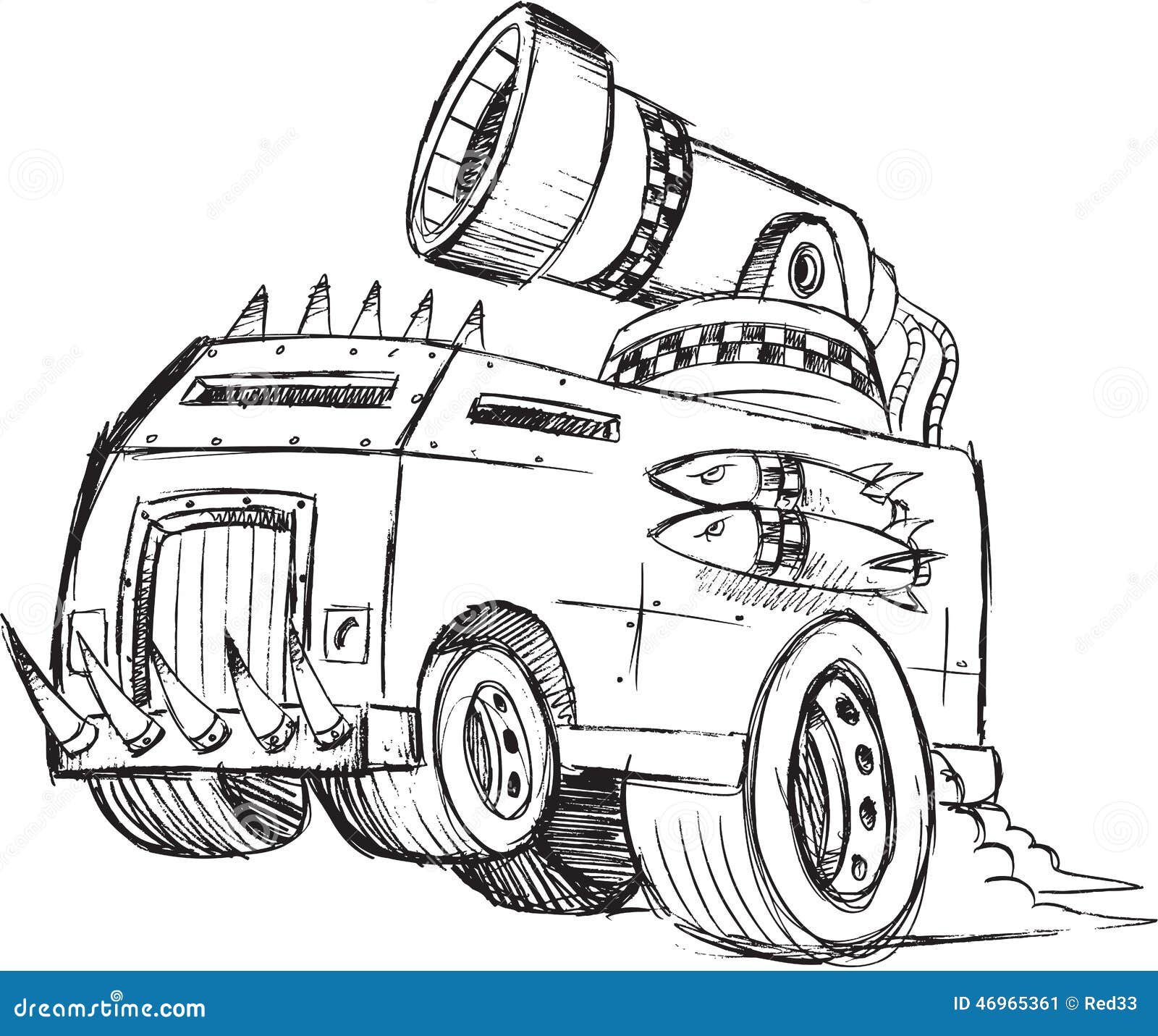Armored Truck Vehicle Sketch Stock Illustration - Illustration of