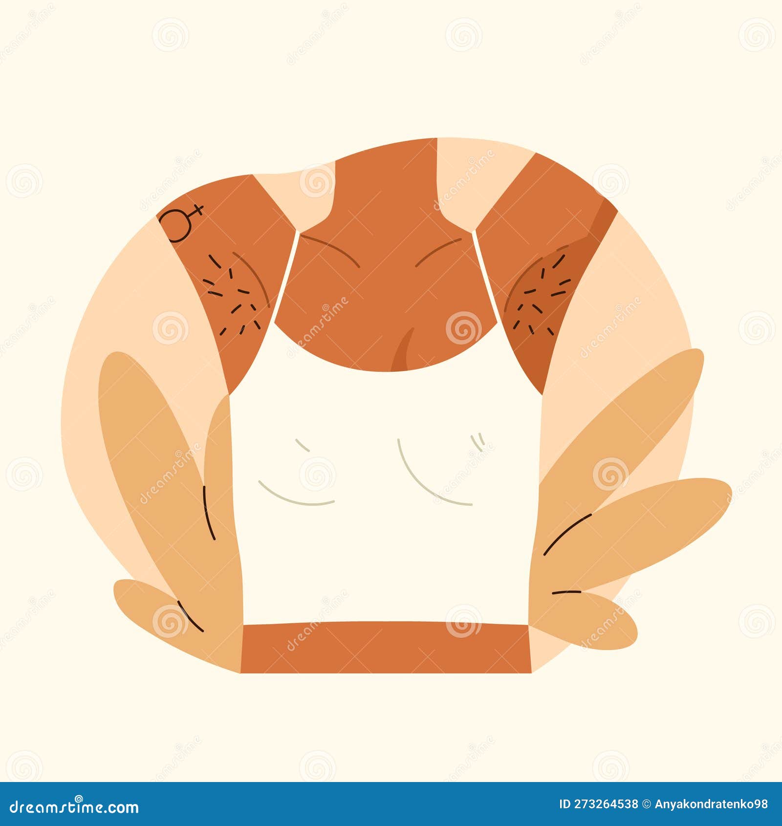Armpit Hair Before And After Laser Removal Vector Cartoon Isolated Art On White Background