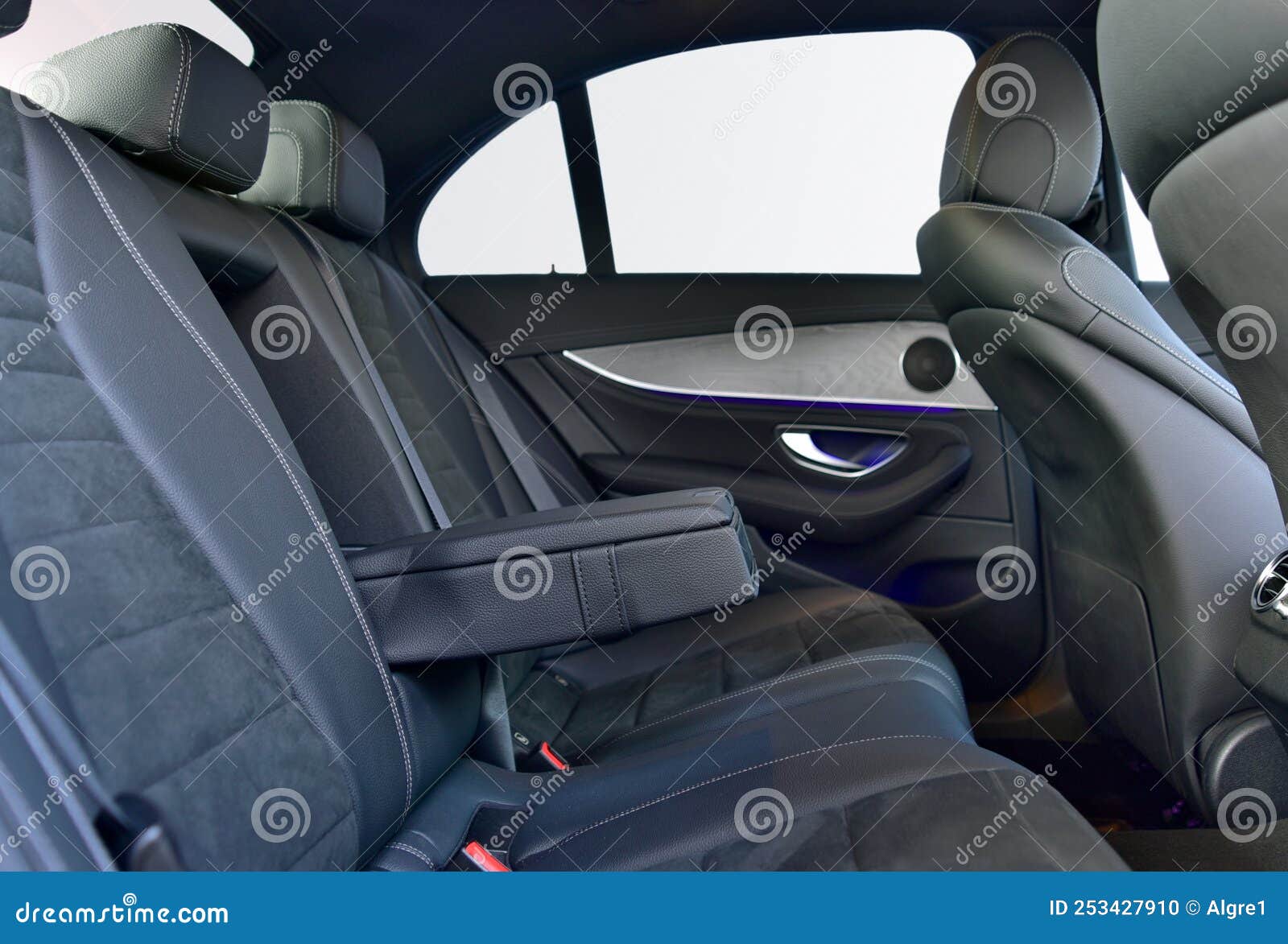 Armrest in the Luxury Passenger Car, Rear Seats Stock Photo Image of