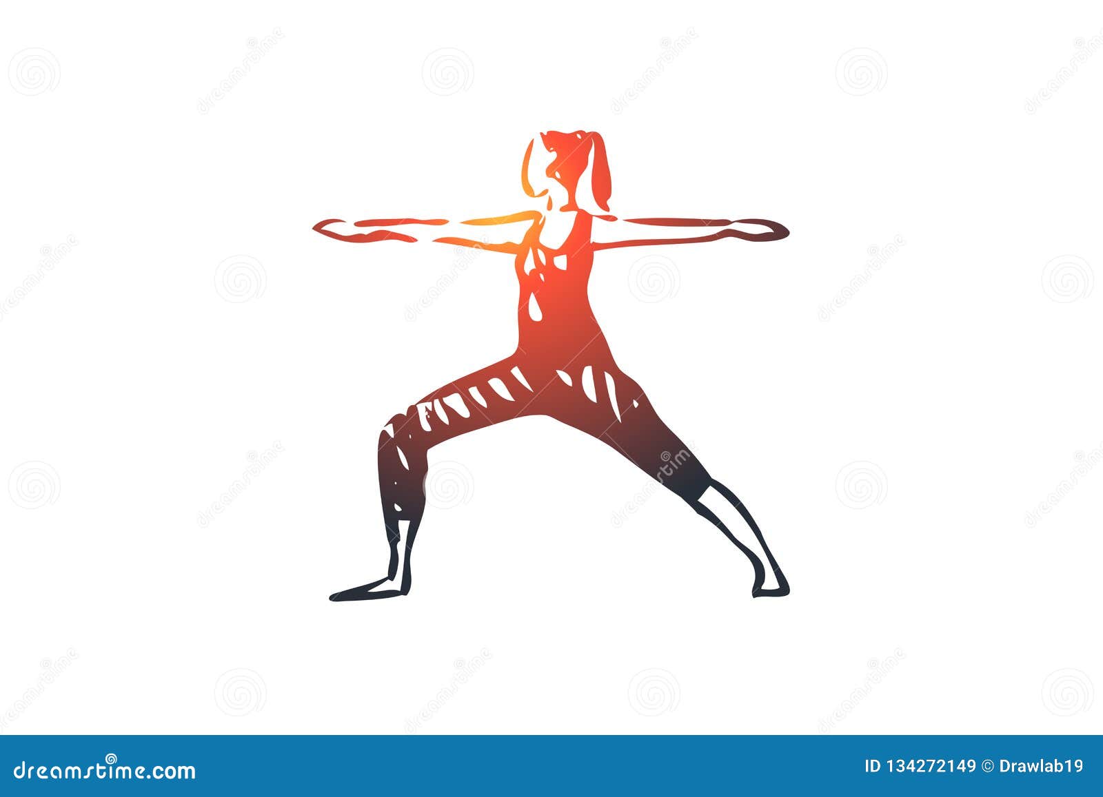 Arms, Human, Standing, Woman, Hand Concept. Hand Drawn Isolated Vector ...